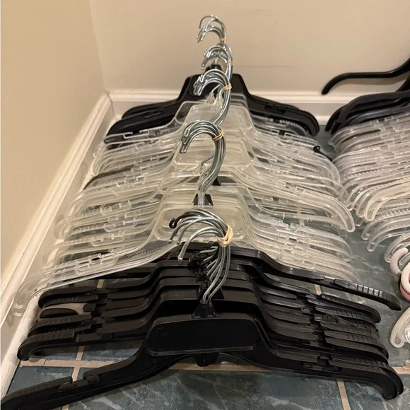 50 Black and Clear Clothes Hangers - Picture 1 of 1